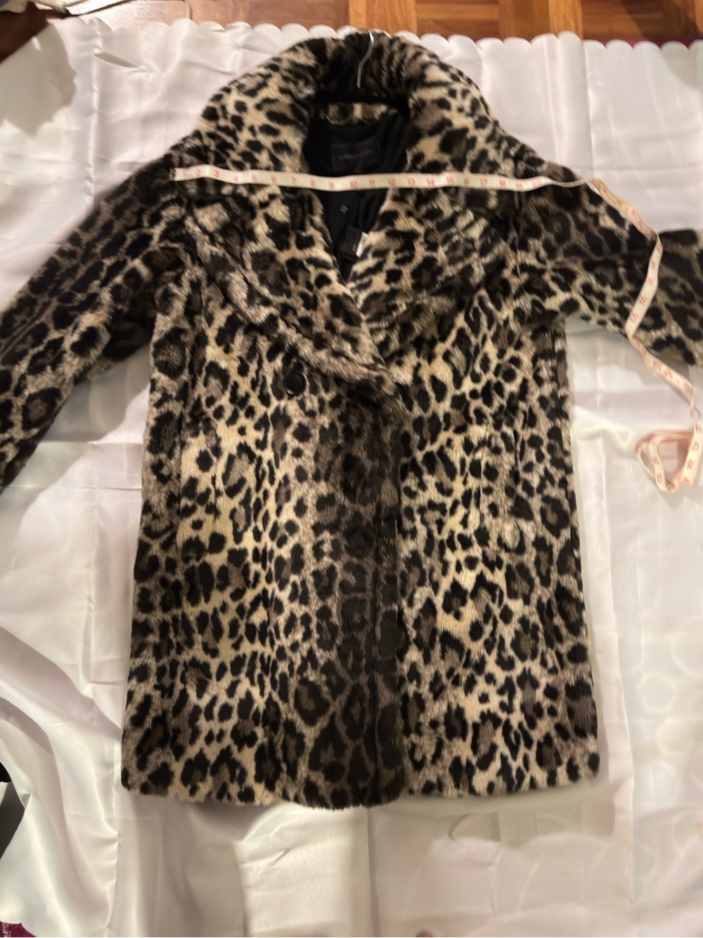 BCBGMaxAzria Leopard Print Teddy Coat - Brown/Black/Cream - Picture 4 of 8